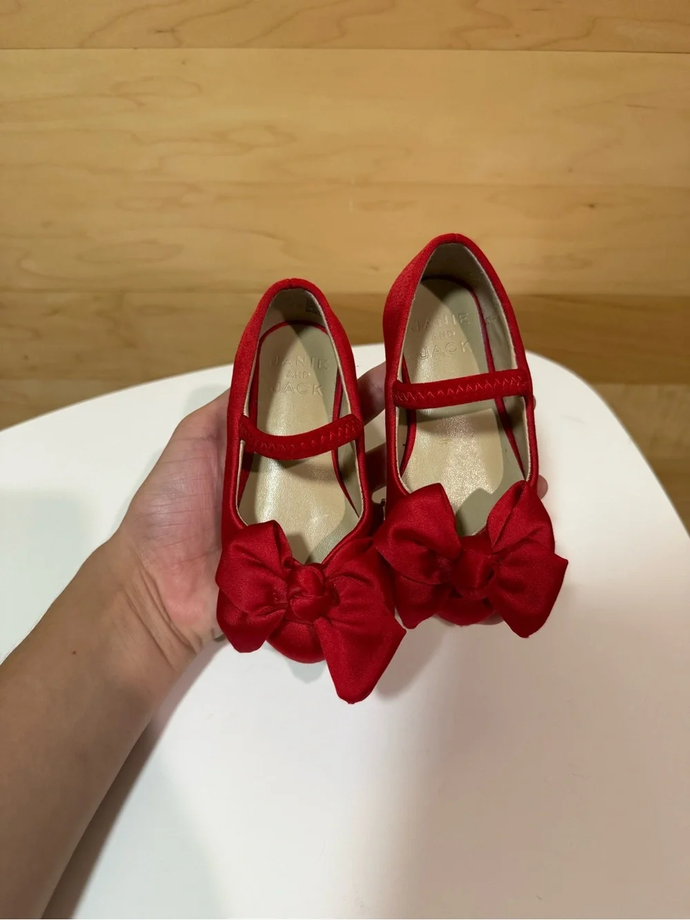 Janie and Jack Red Bow Mary Jane Shoes